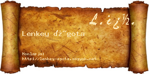 Lenkey Ágota névjegykártya