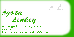 agota lenkey business card